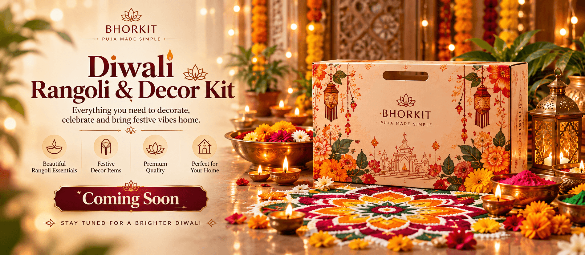 BHORKIT Diwali rangoli and decor kit coming soon